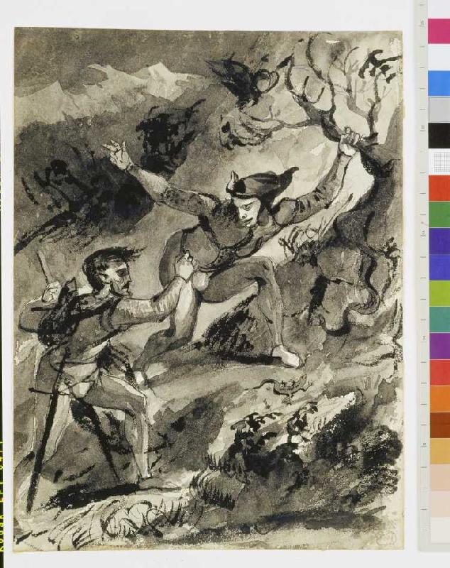 Faust und Mephisto auf dem Blocksberg von Ferdinand Victor Eugène Delacroix