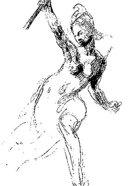 Female Nude, study for Liberty Leading the People cil on von Ferdinand Victor Eugène Delacroix