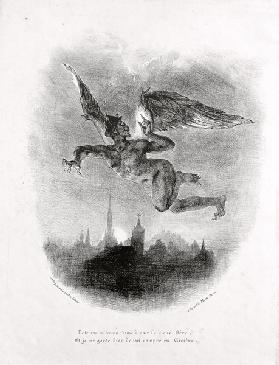 Mephisto im Flug. Illustration zu Goethes Faust 1828