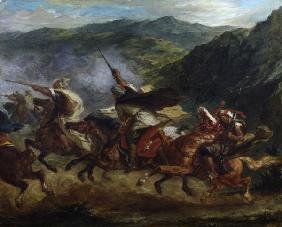 E.Delacroix, Reitende Araber
