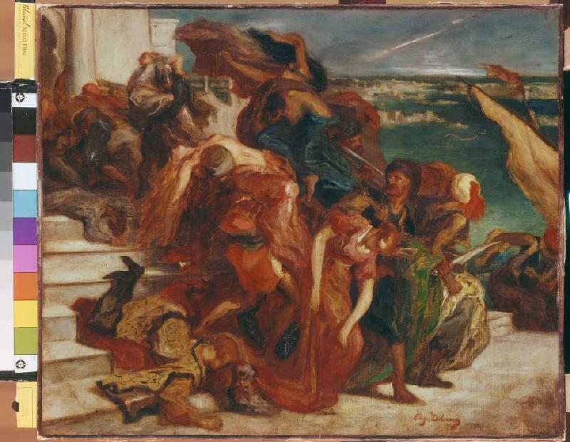 Türkischer Frauenraub. von Ferdinand Victor Eugène Delacroix