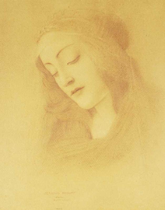 Die Heilige Jungfrau nach Botticelli (La Vierge d'Après Botticelli) von Fernand Khnopff