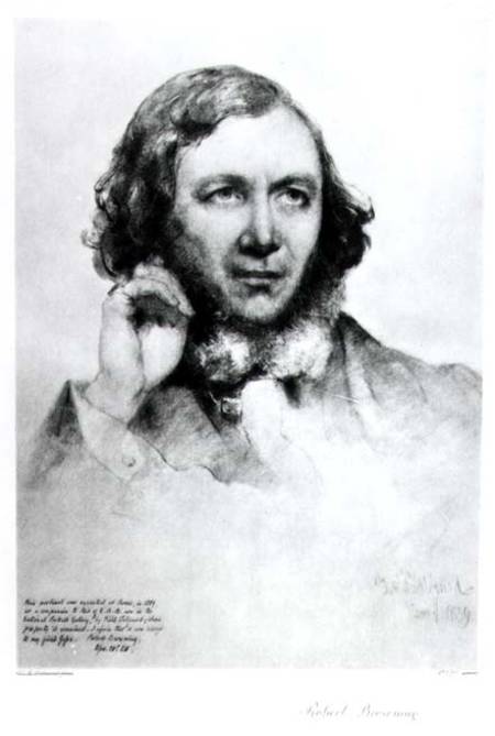 Portrait of Robert Browning (1812-89) 1859  (b&w photo) von Field Talfourd