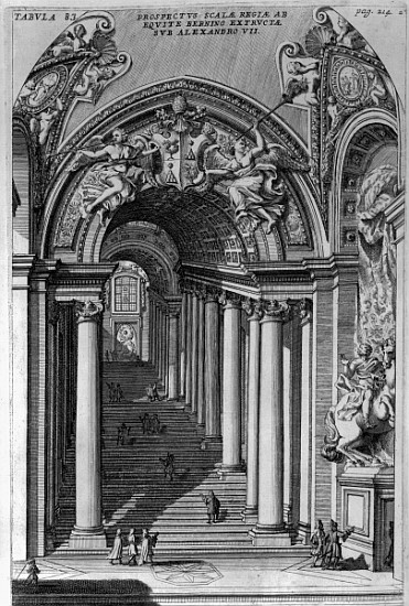 View of the staircase in the Scala Regia, Vatican, Rome von Filippo Bonanni