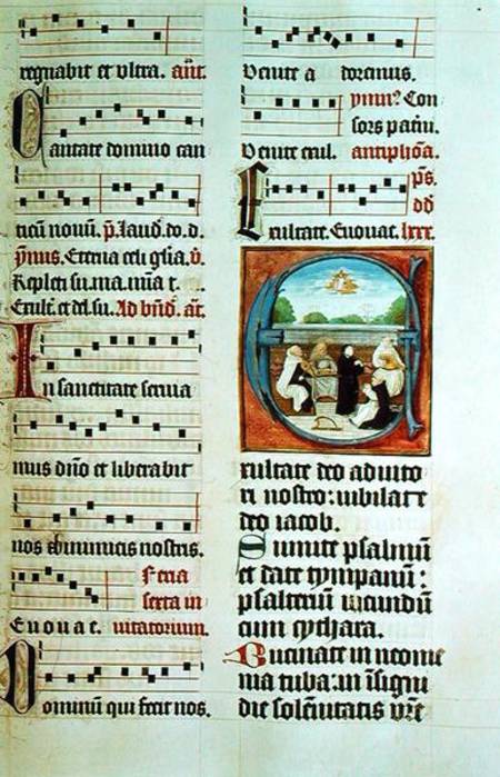 Ms Add 15426 f.86 Concert of the Five Orders (Musical Clerics in a Garden) von Flemish School