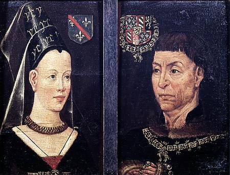 Double portrait of Charles le Temeraire (1433-82) Duke of Burgundy and his wife von Flemish School