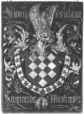 Coat of Arms of Simon de Lalaing (1405-76) Seigneur of Montigny, 1st Chapter of the Order of the Gol