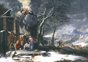 Winter Landscape with Nativity