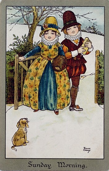 Sunday Morning, Victorian card () von Florence Hardy
