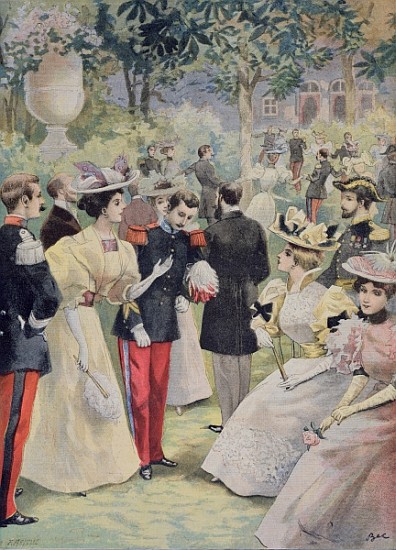 A Garden party at the Elysee, illustration from ''Le Petit Journal'', 21st July 1895 von Fortune Louis Meaulle