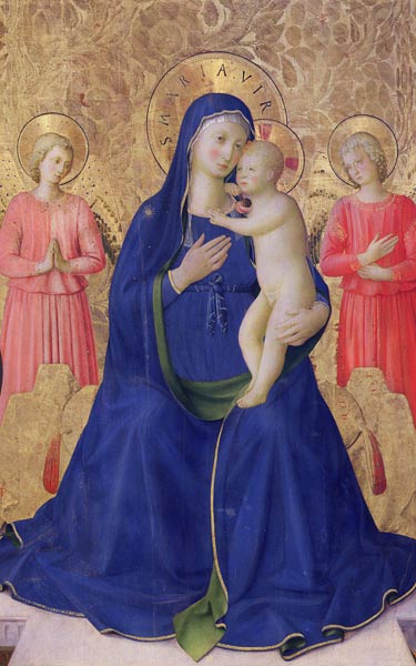 The Bosco ai Frati Altarpiece: The Virgin and Child enthroned with two angels, 1452 (detail of 43968 von Fra Beato Angelico