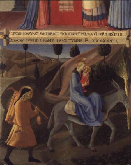 The Flight into Egypt, detail from panel one of the Silver Treasury of Santissima Annunziata von Fra Beato Angelico