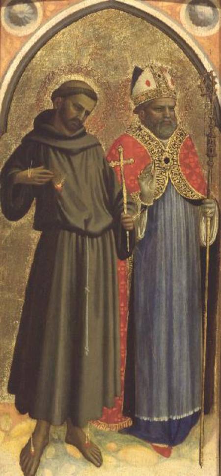 St. Francis and a Bishop Saint (panel) von Fra Beato Angelico
