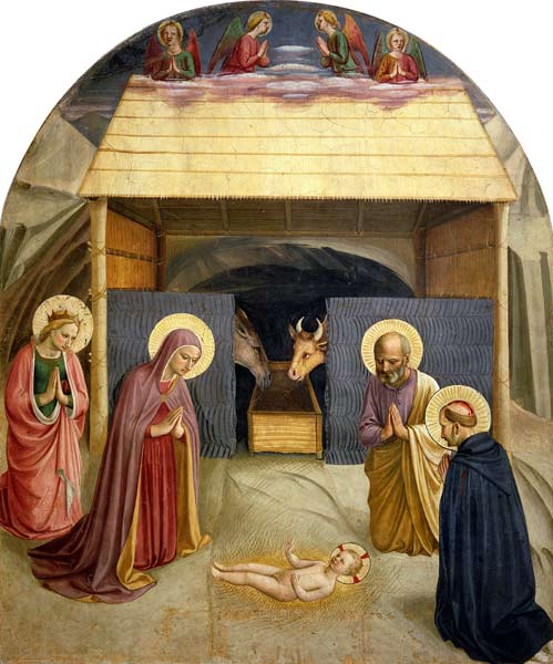 Nativity, with St. Catherine of Alexandria and St. Peter the Martyr von Fra Beato Angelico