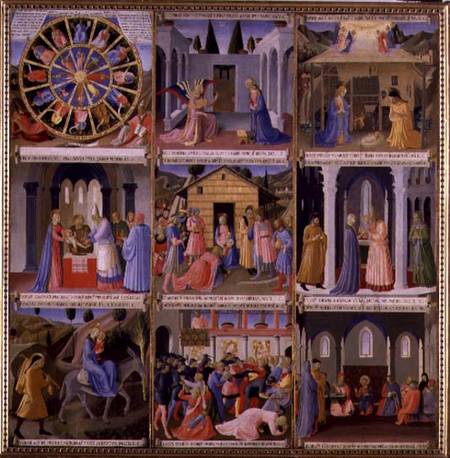 Scenes from the Nativity, panel one from the Silver Treasury of Santissima Annunziata von Fra Beato Angelico