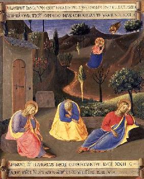 The Agony in the Garden, detail from panel three of the Silver Treasury of Santissima Annunziata c.1450-53