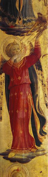 Angel Playing a Trumpet, detail from the Linaiuoli Triptych 1433