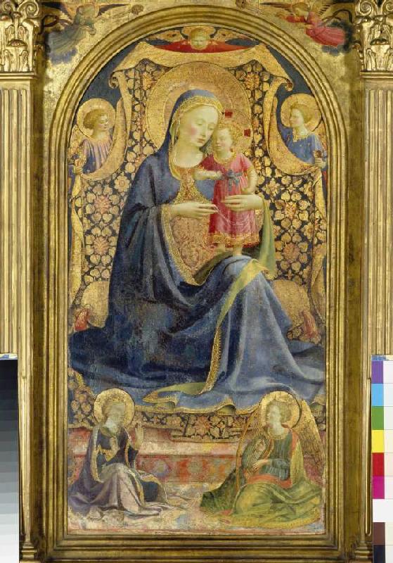 Thronende Maria mit dem Jesuskind, von Engeln umgeben von Fra Beato Angelico