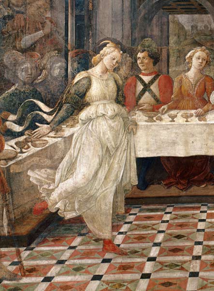 Salome dancing at the Feast of Herod, detail of the fresco cycle of the Lives of the SS. Stephen and von Fra Filippo Lippi