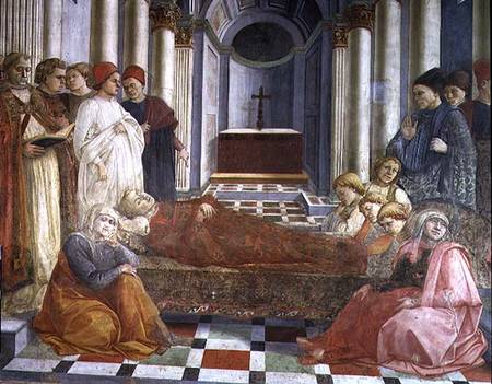 The Funeral of St. Stephen, detail from the cycle The Lives of SS. Stephen and John the Baptist, fro von Fra Filippo Lippi