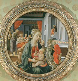 Madonna mit dem Kind und Szenen aus dem Leben der Hl. Jungfrau. von Fra Filippo Lippi