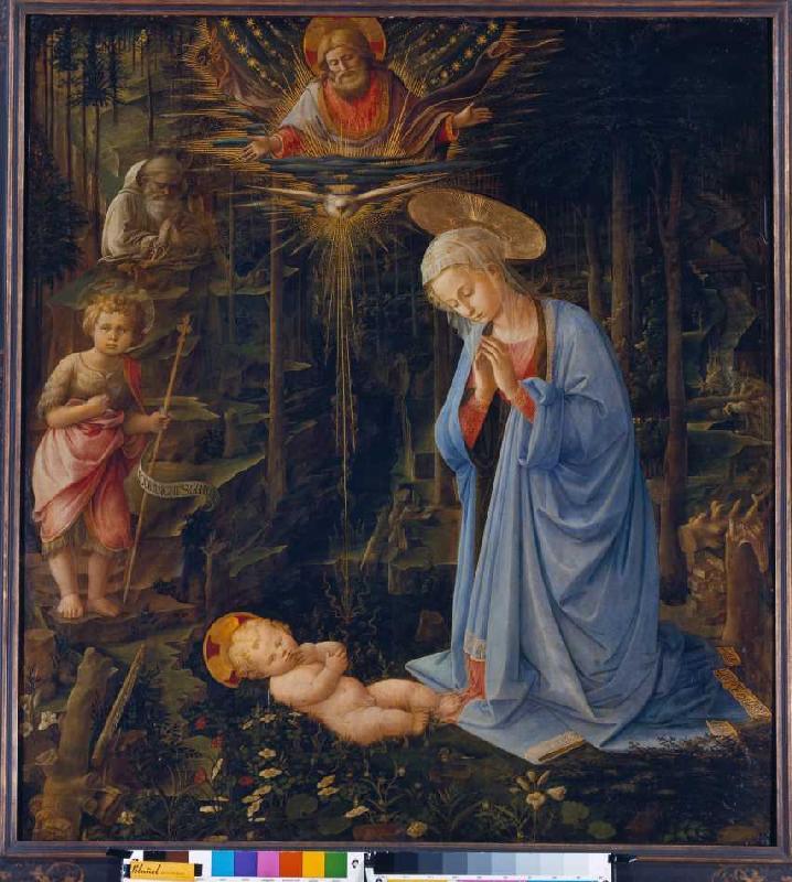 Maria, das Kind verehrend. von Fra Filippo Lippi
