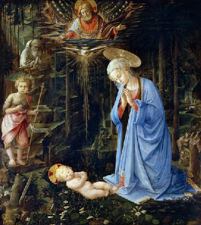 Maria das Kind verehrend (Die Anbetung im Walde) 1459
