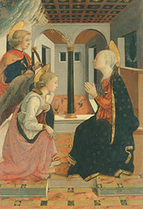 Die Verkündigung Mariae in Gegenwart des Hl. Julian. von Fra Filippo Lippi