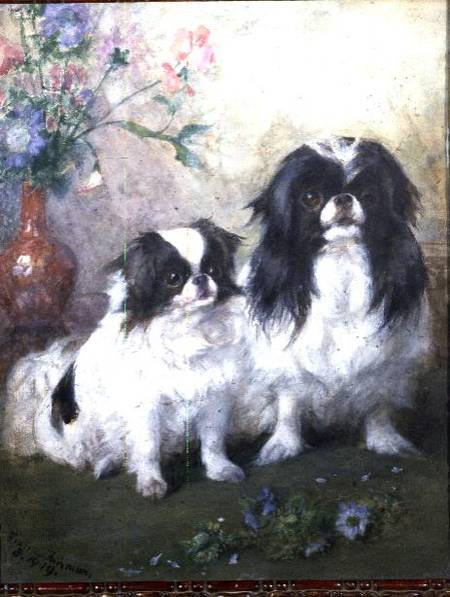 A Japanese Chin Bitch and her Puppy von Frances C. Fairman