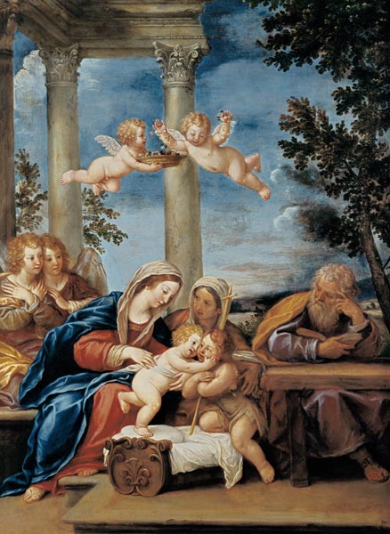 The Holy Family with St. Elizabeth and St. John the Baptist von Francesco Albani