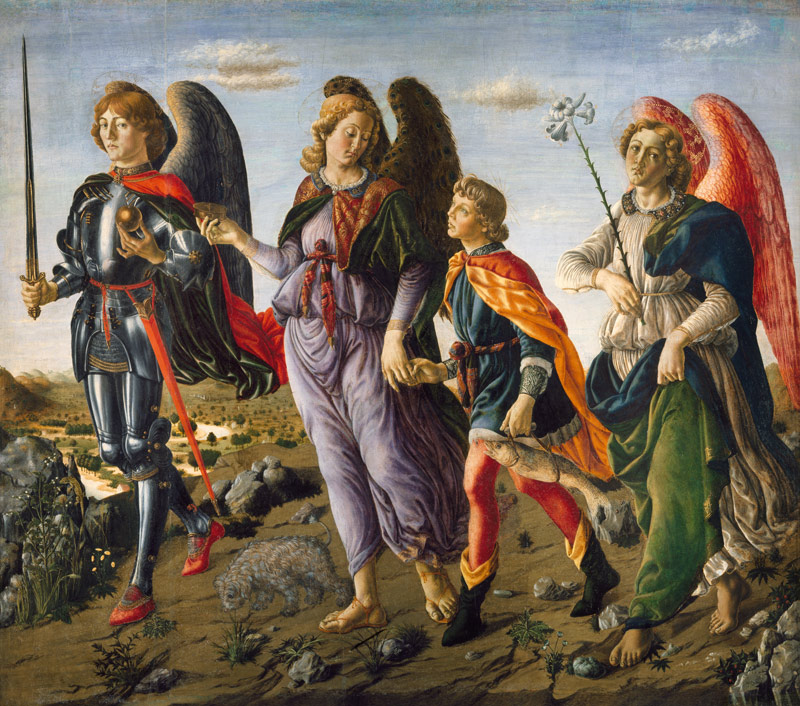 The Three Archangels and Tobias von Francesco Botticini