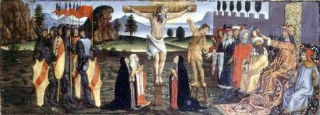 The Crucifixion, predella panel from the Tabernacle of the Sacraments von Francesco Botticini