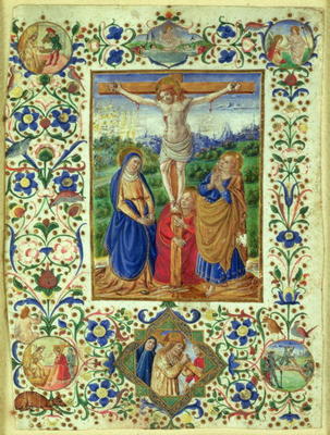 The Crucifixion surrounded by six medallions depicting six episodes from the Passion of Christ (vell von Francesco d'Antonio del Chierico