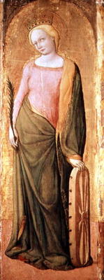 St. Catherine of Alexandria (tempera on panel) von Francesco de' Franceschi