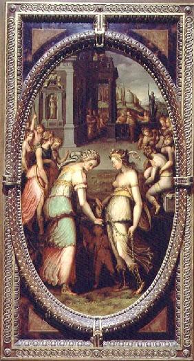 Juno borrowing the Girdle of Venus 1572