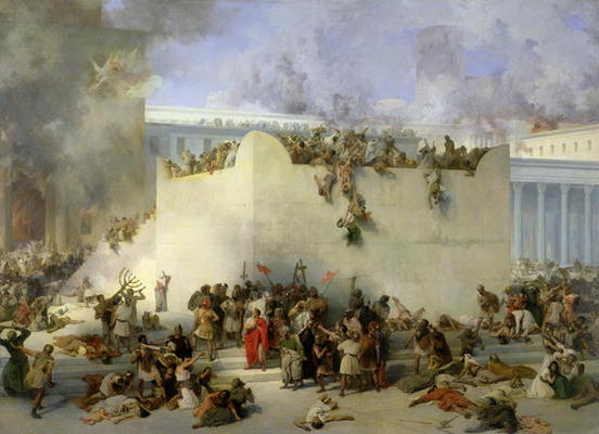 Destruction of the Temple of Jerusalem (oil on canvas) von Francesco Hayez