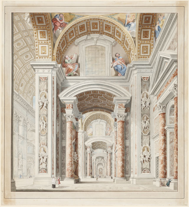 Seitenschiff der St. Peterskirche in Rom von Francesco Pannini