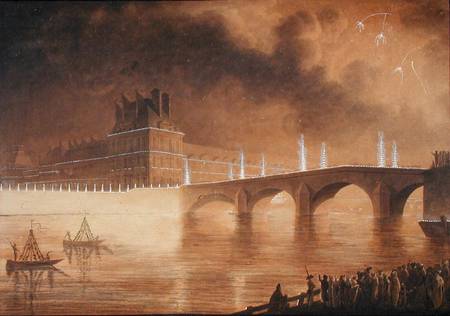 Illumination of the Quay and Pont des Tuileries von Francesco Piranesi