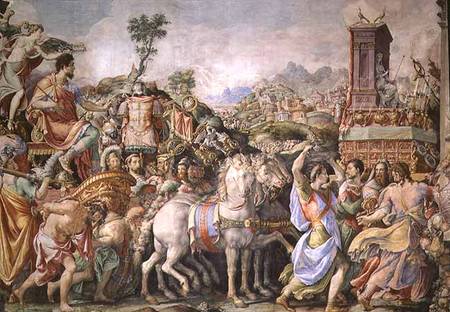 The Triumph of Marcus Furius Camillus (447-365 BC), from the Sala dell'Udienza von Francesco Salviati