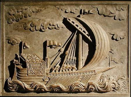 Detail of a Venetian warship from the Mausoleum of Girolamo Michiel von Francesco Segala