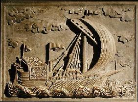 Detail of a Venetian warship from the Mausoleum of Girolamo Michiel c.1558-59