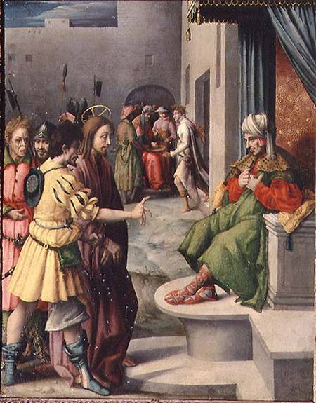 Christ before Caiaphas von Francesco Ubertini Verdi Bachiacca