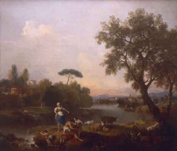 F.Zuccarelli, Landschaft mit Angler von Francesco Zuccarelli