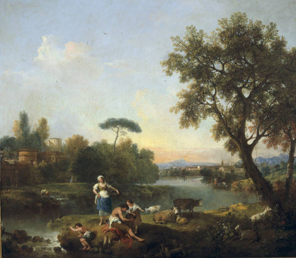 F.Zuccarelli, Landschaft mit Angler von Francesco Zuccarelli