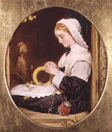 A Lady Sewing at a Window von Francis John Wyburd