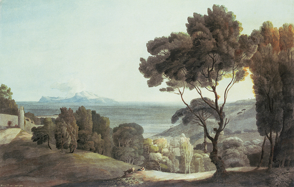 Italian Landscape, View of Capri von Francis Towne