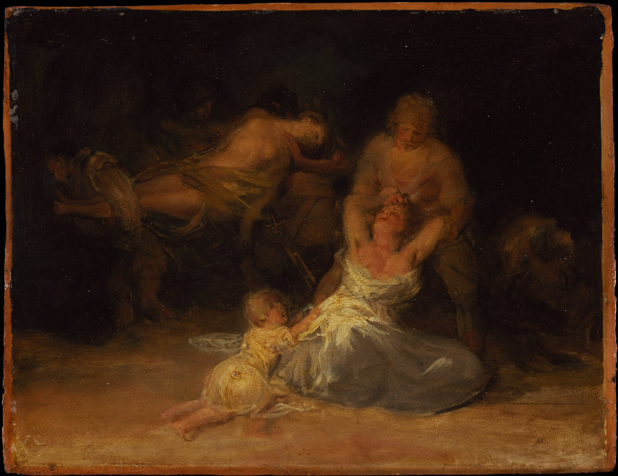 Gewaltszene gegen zwei Frauen von Francisco de Goya