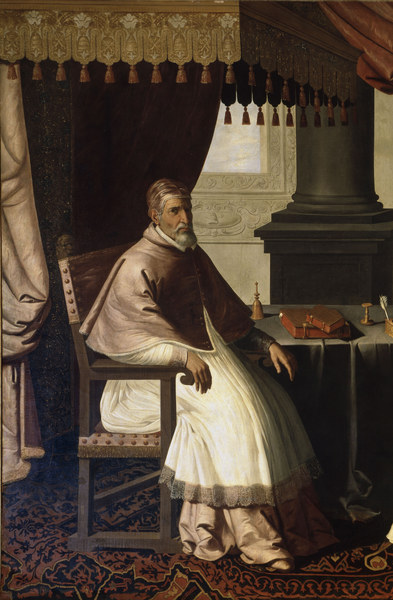 Pope Urban II / Painting by Zuburán von Francisco de Zurbarán (y Salazar)