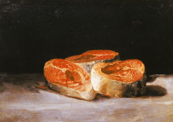 Stilleben mit Lachsschnitten von Francisco José de Goya