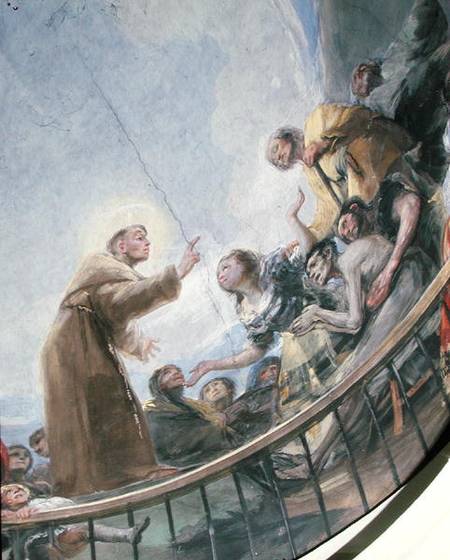 St. Anthony Preaching, detail from the Miracle of St. Anthony of Padua, from the cupola von Francisco José de Goya